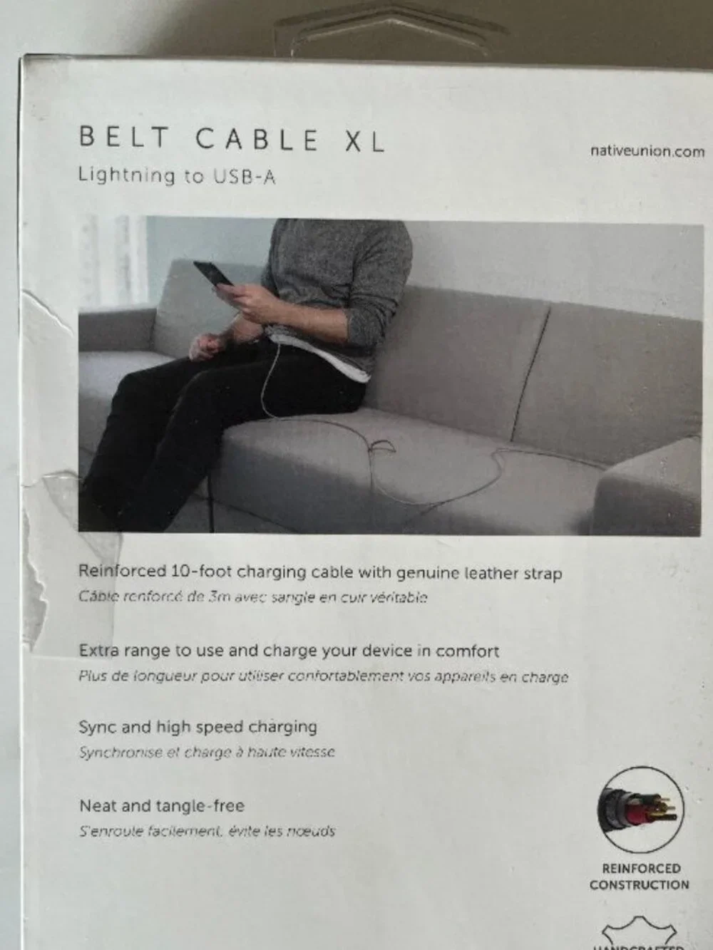 New Unopened Native Union 10 FT. Belt Cable for iPhone, iPad & iPod